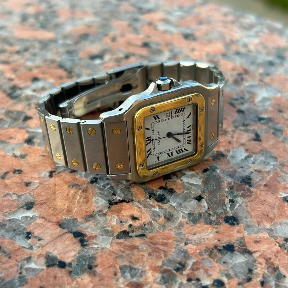 Cartier santos Carree 2961 Automatic two tone watch - Picture 8 of 15